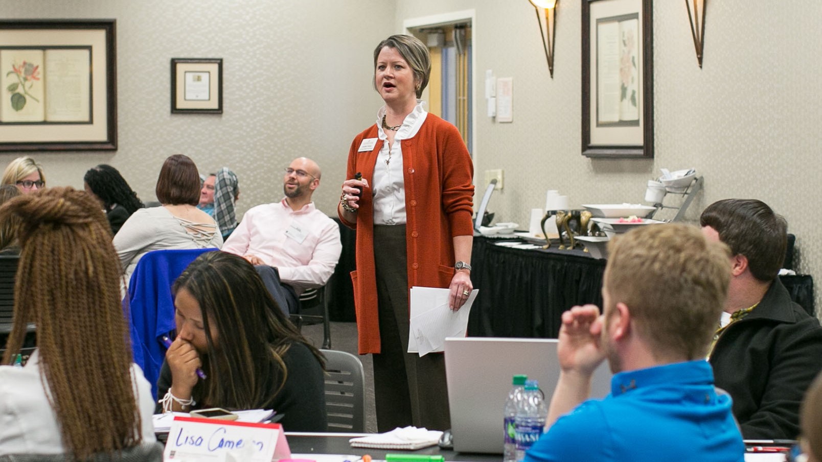 picture of woman teaching a class